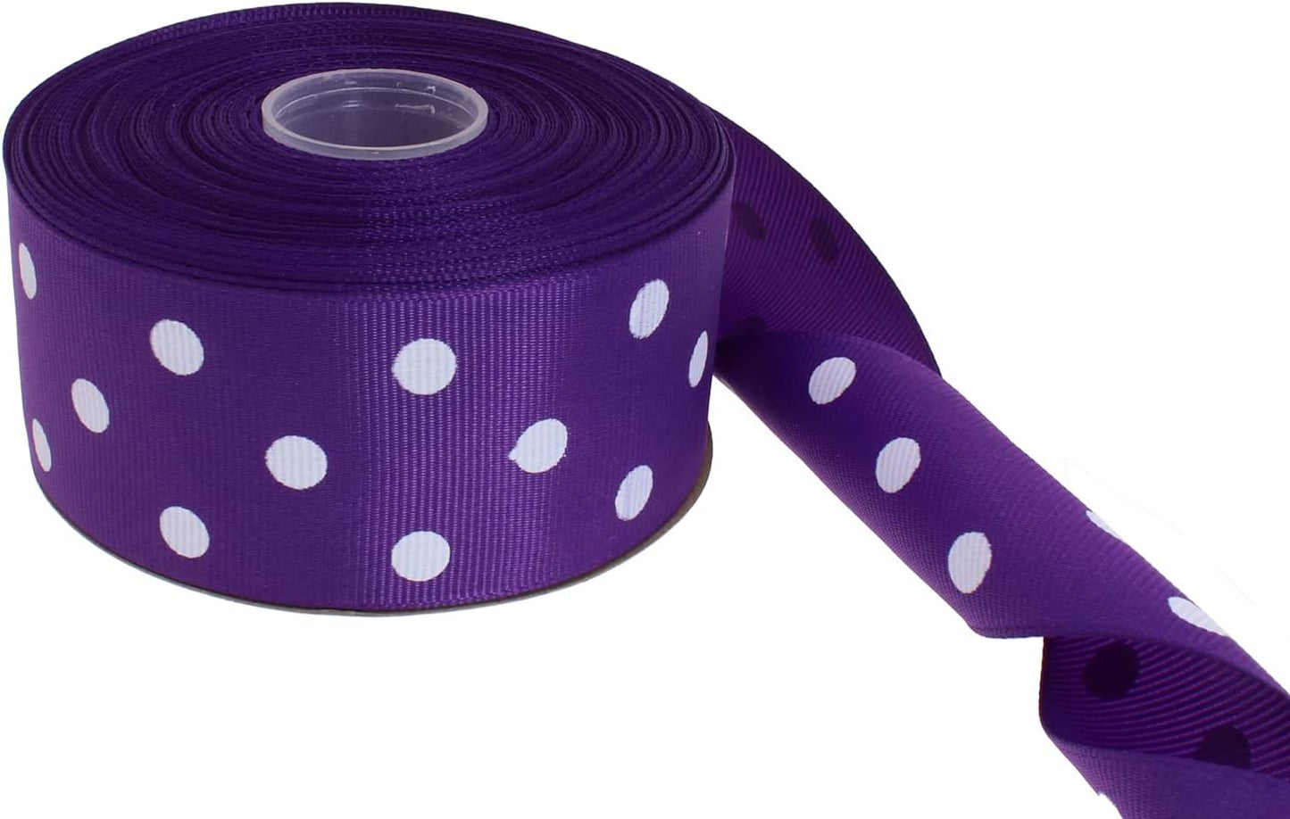 Polka Dot Grosgrain Ribbon 25 Yard Each Roll 100% Polyester (1/1-2", Purple)