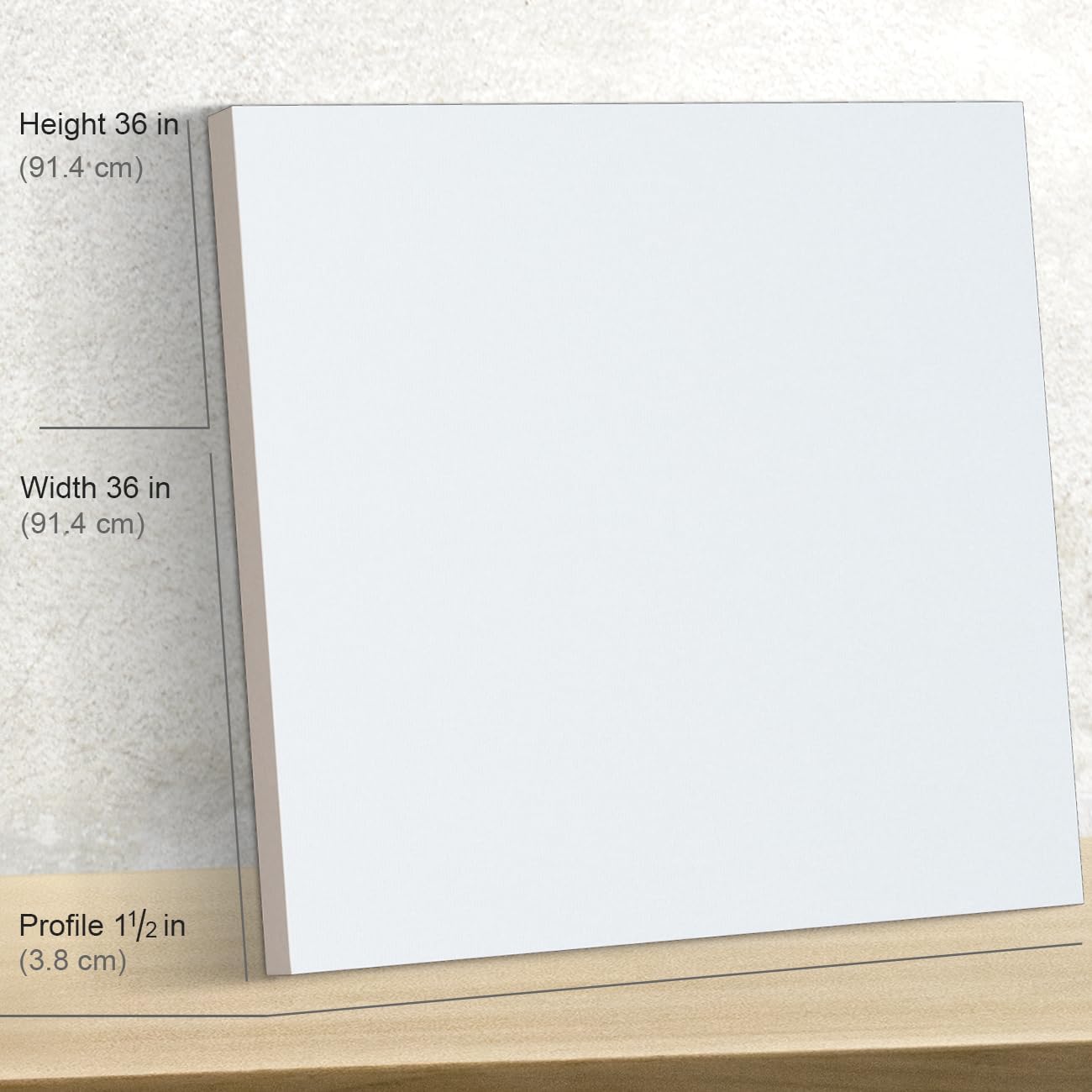 PHOENIX 36x36 Inch 2 Pack Gallery Canvas - 1.5 in Thick Extra Large Square Canvases for Painting - Deep Edge 100% Cotton 11 Oz. Gesso Primed White Blank Professional Canvas Oil & Acrylic Paints