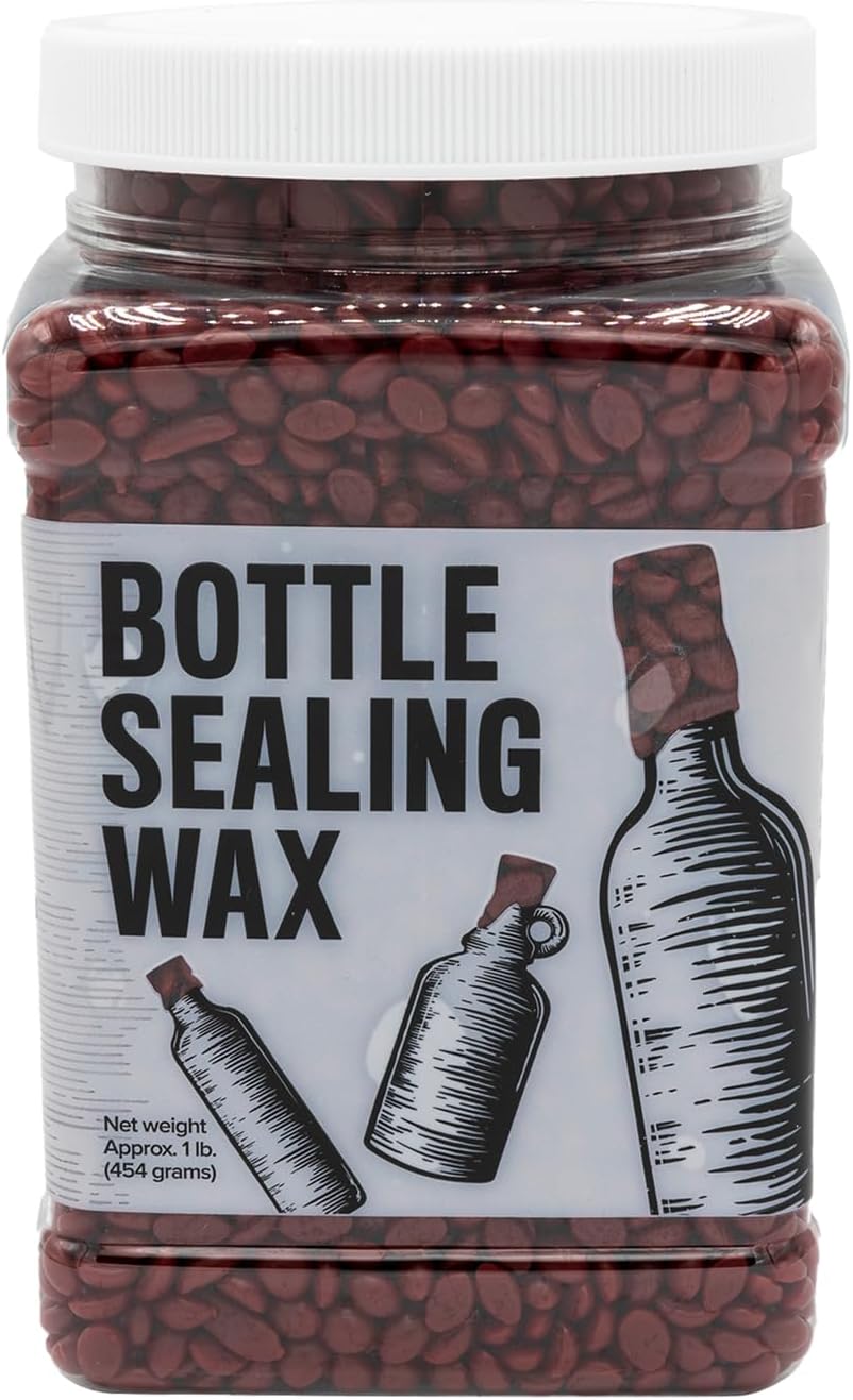 Blended Waxes, Inc. Bottle Sealing Wax, Pastille Wax Seal Beads For Wine, Beer, and Liquor Bottle Sealing, Seals Between 25-30 Bottles, 1 lb, Red