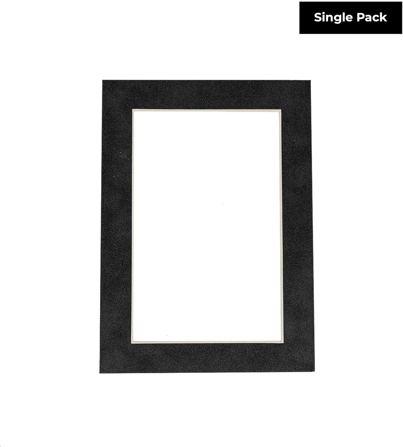 8x10 Mat Bevel Cut for 5.5x8.5 Photos - Acid Free Dark Grey Suede Precut Matboard with Backing Board and Crystal Clear, Self Seal Photo Mat Bag - for Pictures, Photos, Framing - 4-ply Thickness