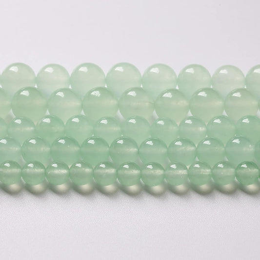 12mm 32pcs Natural Green Jade Chalcedony Beads Energy Healing Power Stone Beads for Jewelry Making Round Loose Beads DIY Bracelet 15" (Green Jade, 12mm)