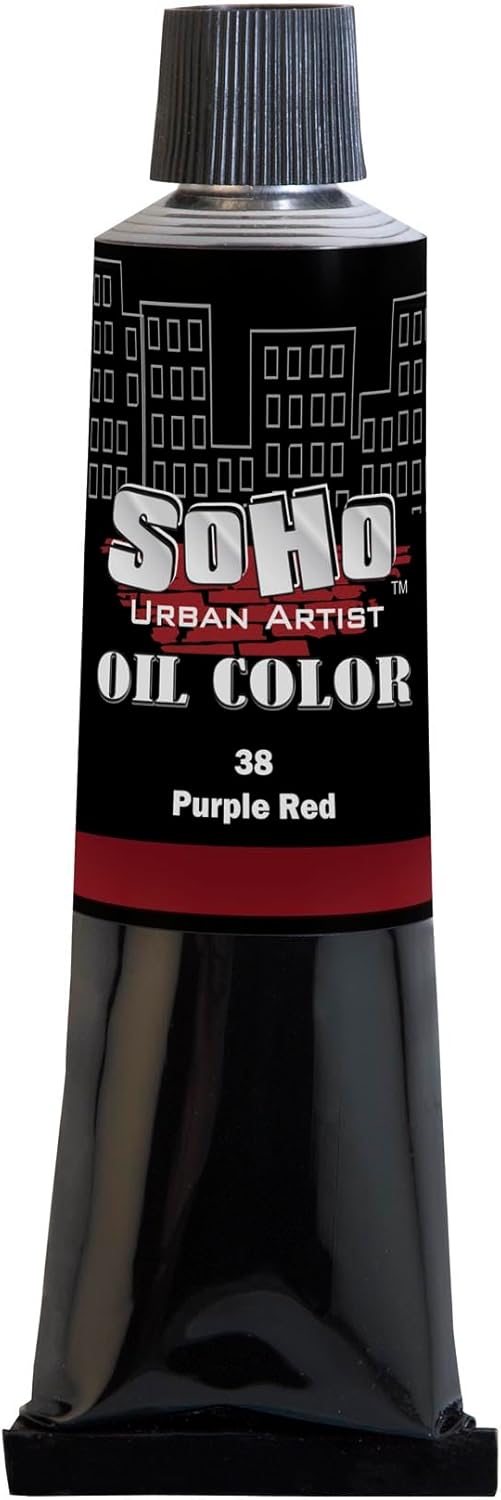 Soho Urban Artist Oil Paint - Purple Red, 170 ml Tube - Best Valued Oil Colors for Painting, Excellent Pigment Load