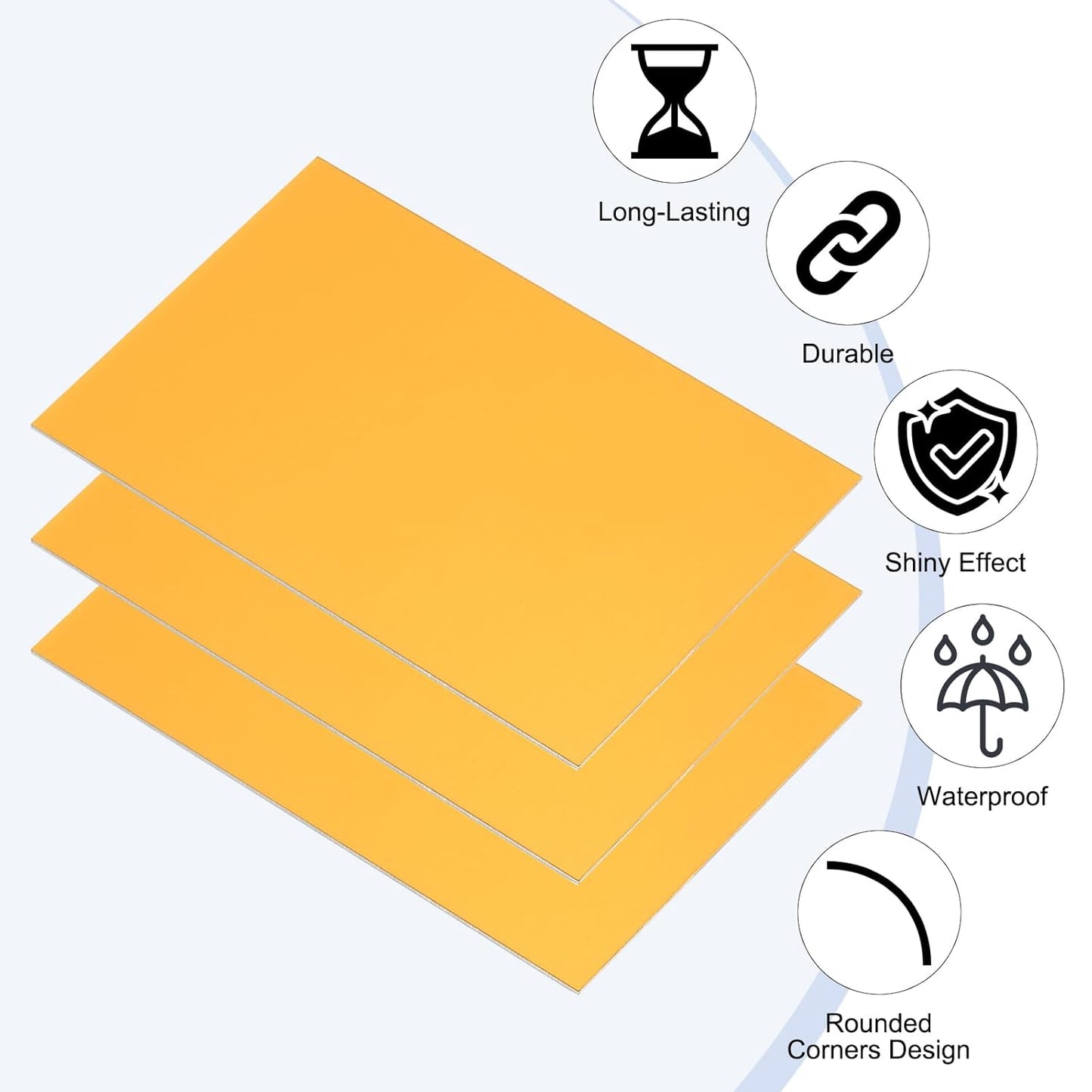 PATIKIL 2.1x3.3 Inch Anodized Aluminum Sheet Metal, 15Pcs Laser Plates Engraving Blanks 0.5MM Thin Rectangle for Crafting DIY House Laser Engraving, Yellow
