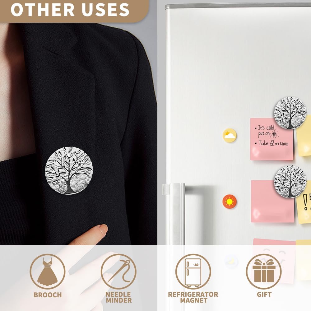 Needle Minder Magnet, Magnetic Needle Minder, Needle Minders Magnetic Cross Stitch Accessories, Magnetic Needle Holder, Life Tree, Butterfly, Cats, Owl, Heart (TreeofLife)