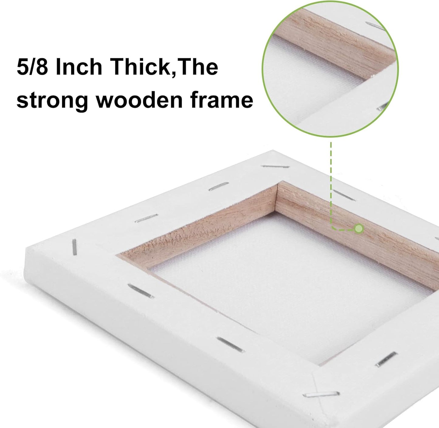 4 Packs Stretched Canvases for Painting with 3x5in,5x7in,8x10in,10x12in, Primed Canvas,Blank Painting Canvas for Oil & Acrylic Paint.