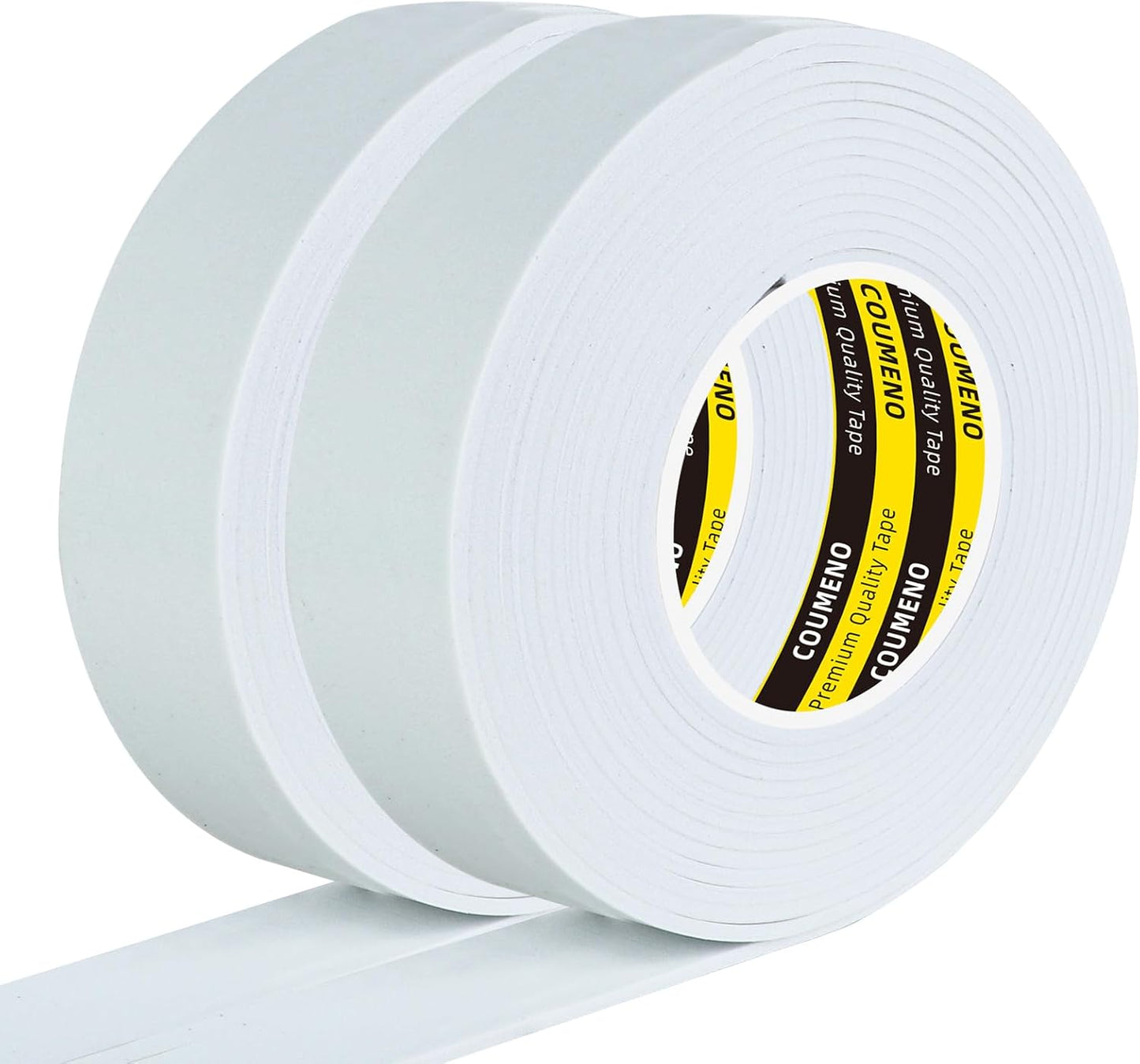 2 Pack EVA Single-Sided Adhesive Foam Tape 1.2inx16.4FT Single-Sided Sealing Strip Foam Pad Sponge Tape Window Weatherproof, Self-Adhesive Insulation Sealing Tape White