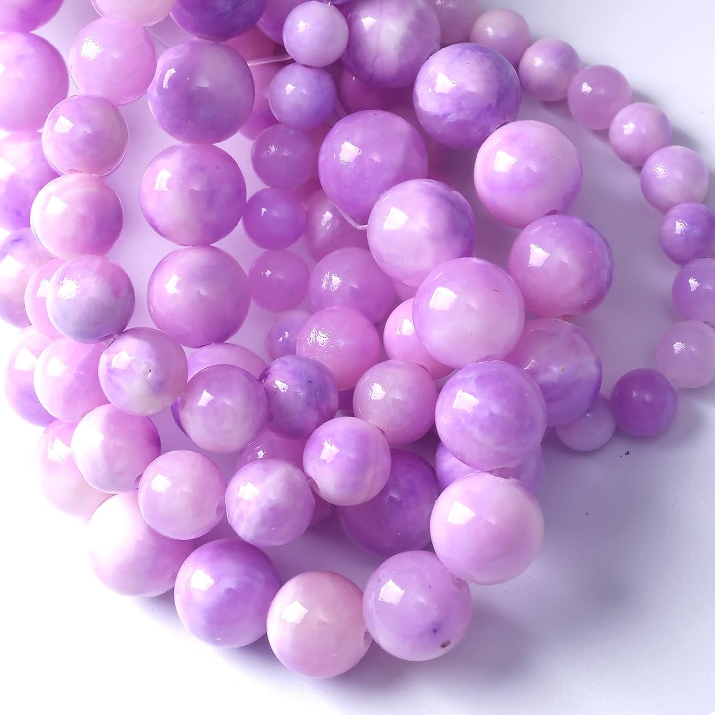 45pcs 8mm Natural Pink Starry Galaxy Persian Jade Gemstone Beads Round Loose Spacer Beads for Jewelry Making DIY Bracelets Necklaces 15" (Pink Starry Persian Jade, 8mm)