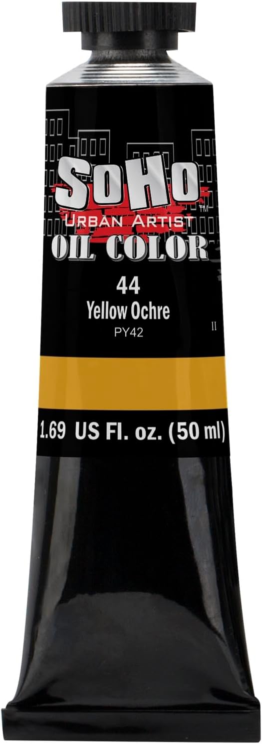 Soho Urban Artist Oil Paint - Yellow Ochre, 50 ml Tube - Best Valued Oil Colors for Painting, Excellent Pigment Load
