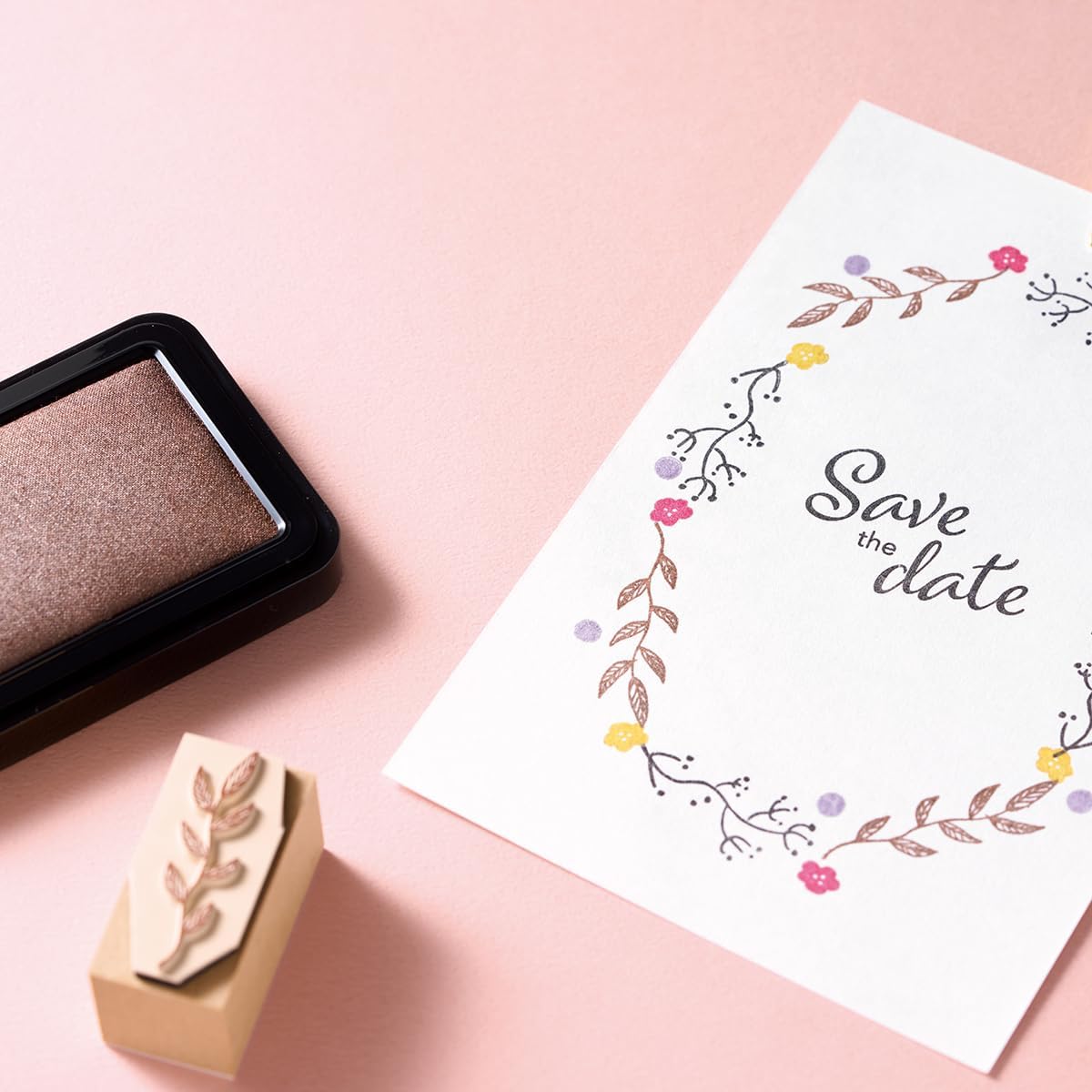 IROMOYO KOSAI Stamp PAD, Traditional, Shimmering Japanese Ink Colour, Oil-Based Ink pad - Brown