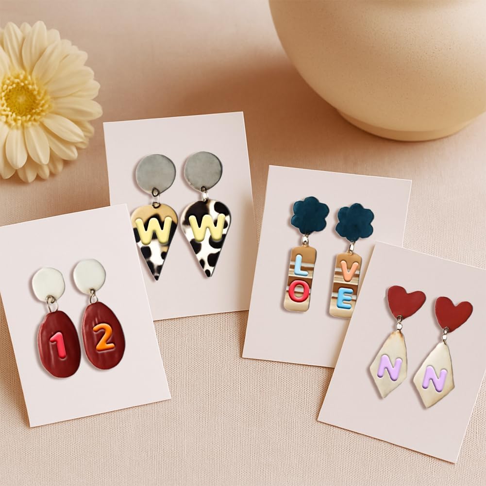 26pcs Alphabet Shape and 10pcs 0-9 Number Clay Cutters, Polymer Clay Cutting Tools for Earrings Jewelry Making, Clay Jewelry Making Kit, Letter Cookie Cutters