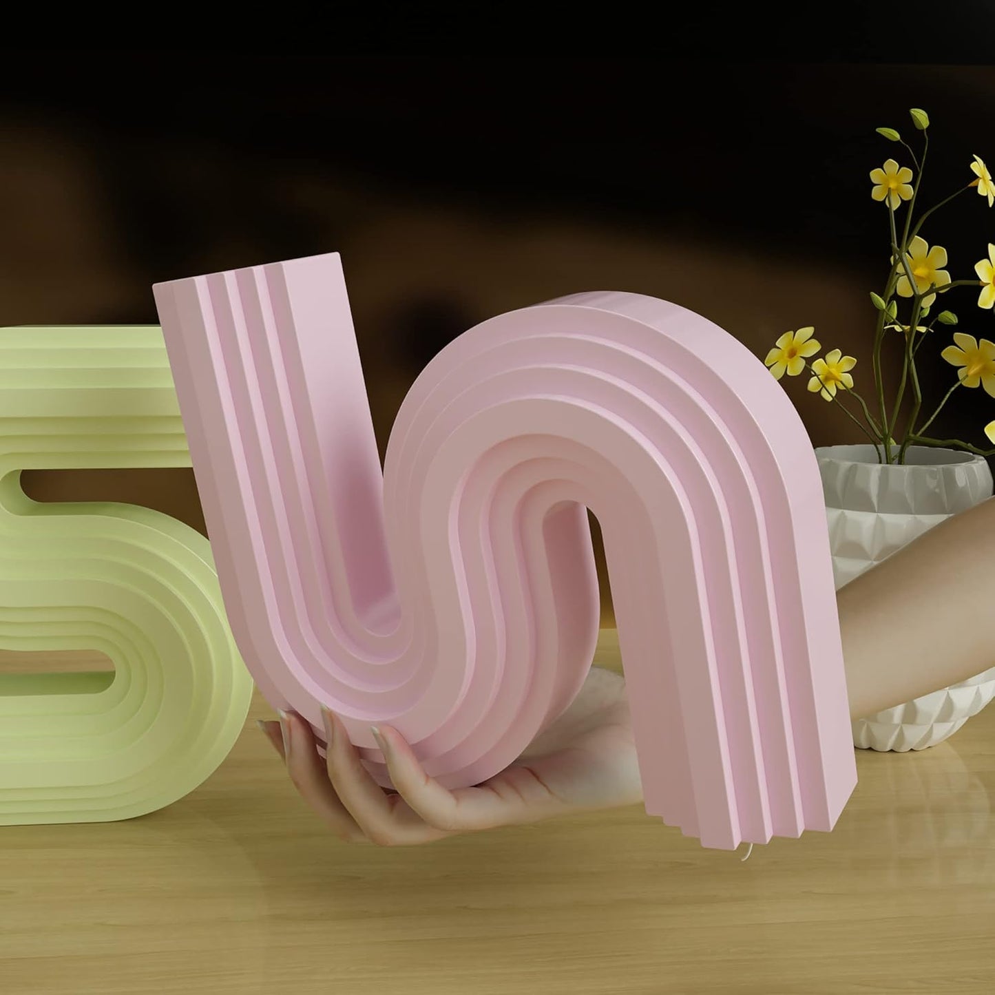 2 Pack 6 inch + 7 inch Twist Candle Molds - Geometric Resin & Silicone Molds for Candles & Soap - Nordic Geometric Line