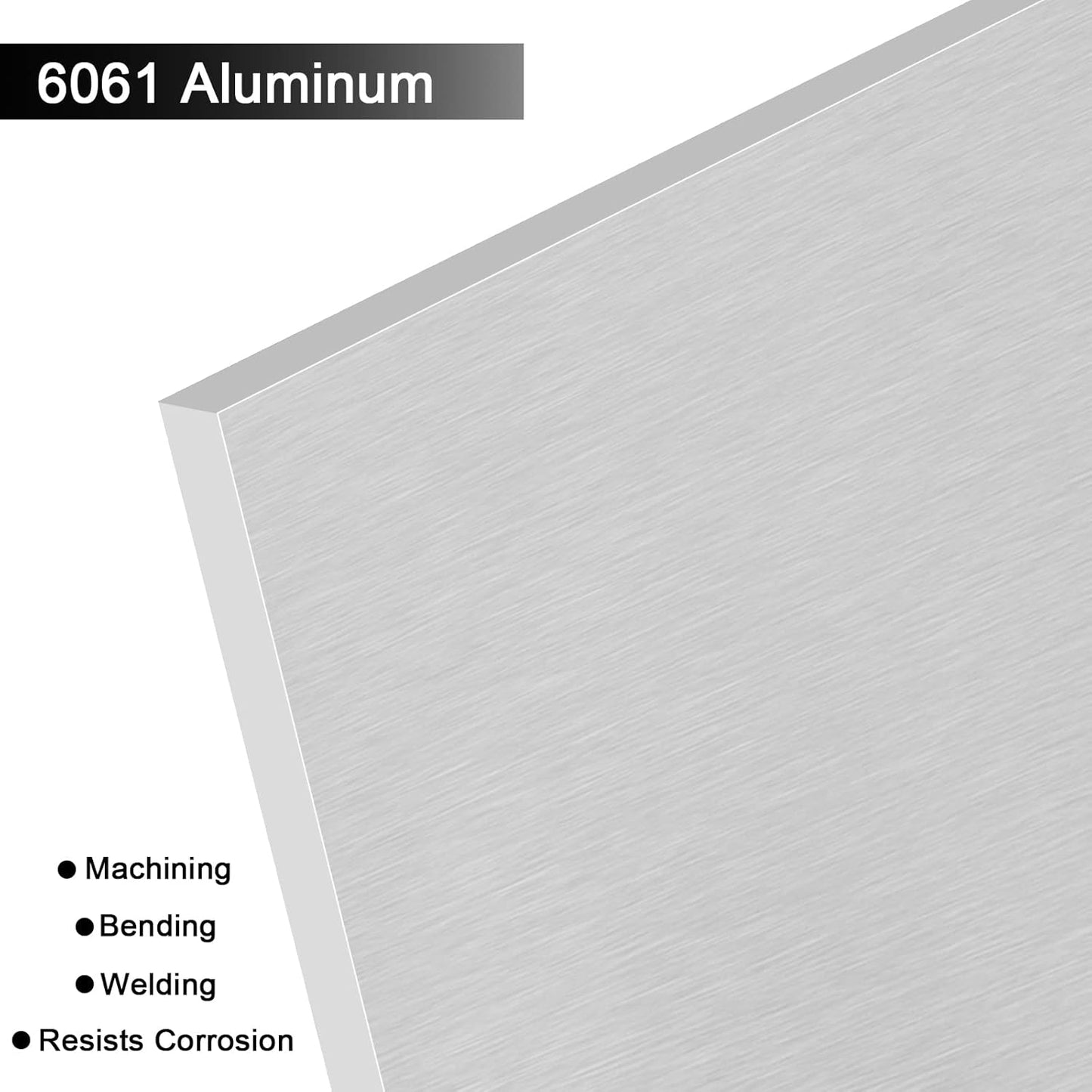 6061 T651 Aluminum Sheet Metal 6 x 12 x 1/4 Inch Flat Plain Aluminum Plate Covered with Protective Film, Heat Treatable Rectangle 6MM Thick Aluminum Metal Plate for Industrial
