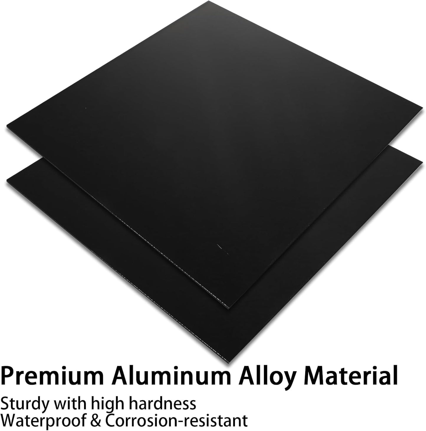 2 Pack 12 x 12 x 1/8 (0.12") Inch 5052 Anodized Aluminum Sheet, 3 mm Thick Black Laser Engraving Blanks, Anodized Aluminum Metal Plate for Crafting Printing