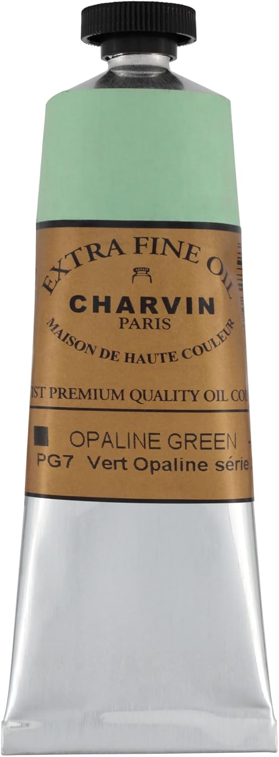 Charvin Extra Fine Oil Paint, Opaline Green 60 mL - Triple-Milled, Rich Texture, Poppy Oil-Based, Light-Fast, Handmade, Archival Quality