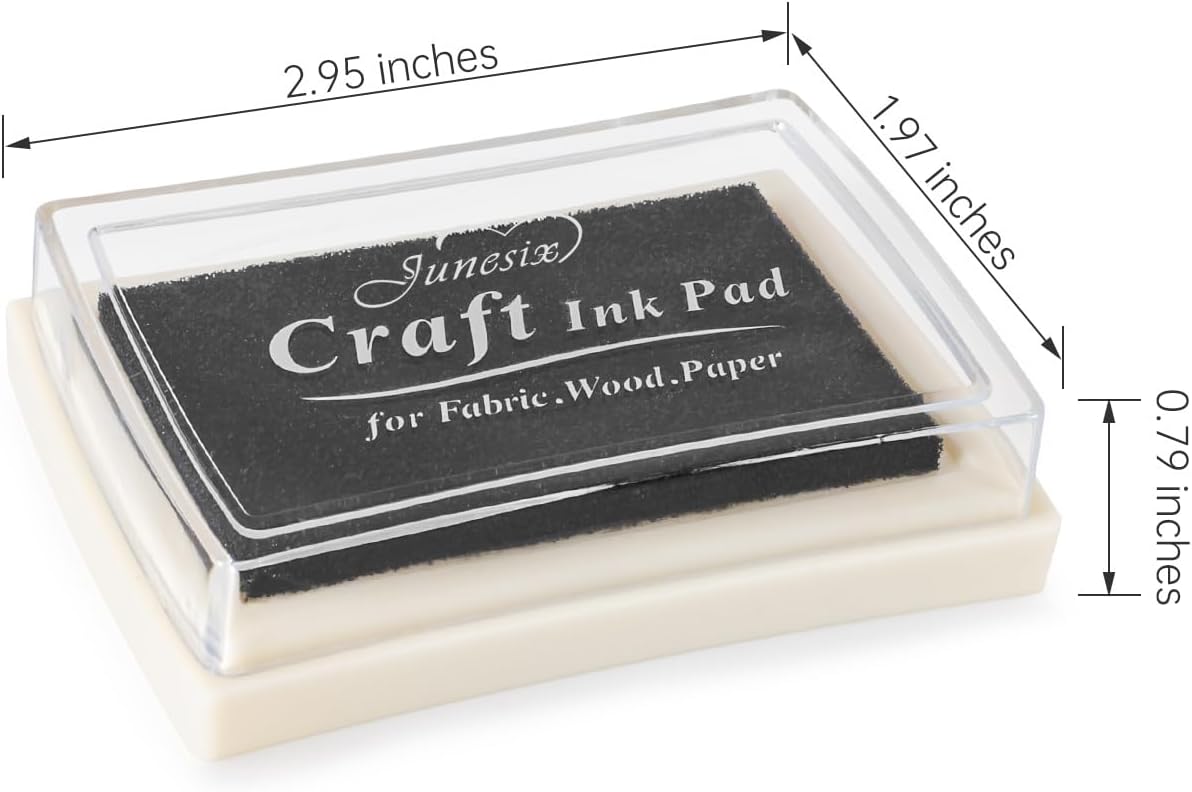 Black Ink Pad Finger Washable Kids Stamp Ink Pad for Rubber Stamps Paper Scrapbooking