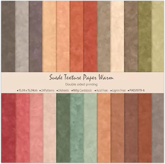 6x6 Inch Colorful Scrapbook Paper Pad- 24 Sheets Double Sided for Journaling DIY Cards Decor Gifts Crafts Wrapping Decorative Collage Folded Materials Photo Album