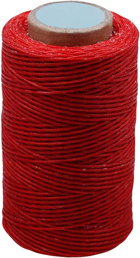 284 Yards Waxed Thread, 210D Heavy Duty Wax Upholstery Thread for Leather Sewing, 0.8mm Flat Waxed String for Bookbinding/Shoe Repairing/Leather Projects