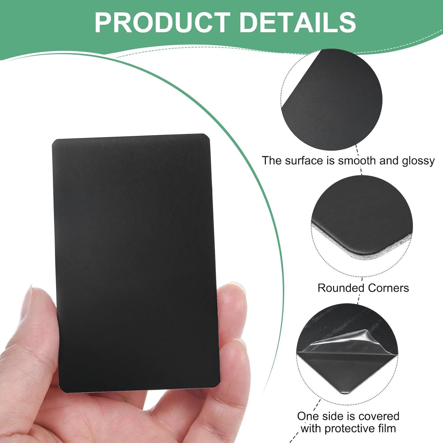 20-Pack Anodized Aluminium Laser Engraved Mount Metal Plate 3x2x0.03 Inch Engraver Blank Anodized Aluminum Sheets for DIY Laser Printing/Home/Office[Black]