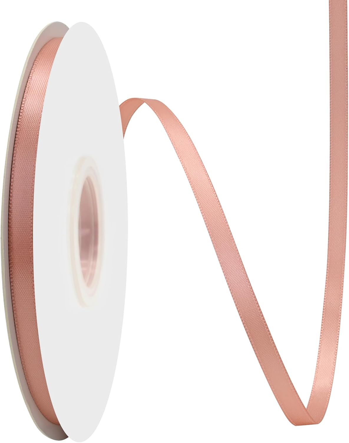 Dusty Rose Satin Ribbon 1/4" X 50 Yards Solid Color Double Faced Ribbons Perfect for Crafts Wedding Decor Bow Making Arts Sewing and More