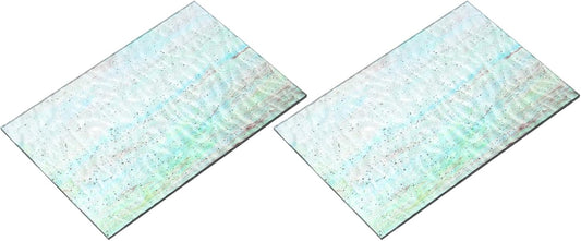 MECCANIXITY 2 Pcs Stained Glass Sheet Mosaic Tile 7.9 Inch x 5.9 Inch Cyan Stained Glass Sheets for Crafts DIY Art Project