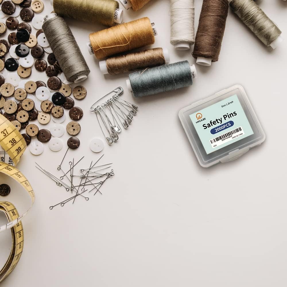 500Pcs Assorted, 1.5 Inch Rust-Resistant Steel Wire Silver Sewing Pins, Large for Clothes Crafts Use