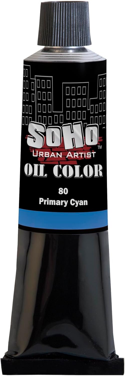 Soho Urban Artist Oil Paint - Primary Cyan, 170 ml Tube - Best Valued Oil Colors for Painting, Excellent Pigment Load