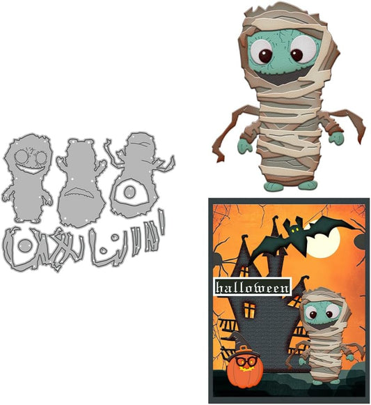 Halloween Clear Silicone stampReusable Stamp with Pumpkins, Skulls, Bats, Santa Claus, and Holiday Designs. Used for Making Cards, scrapbooks, and DIY templates (Halloween Mummy)