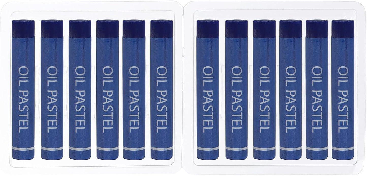 PATIKIL Dark Blue Oil Pastels, 12Pcs Soft Oil Crayons Creamy Pastels Stick Art Supplies for Art Painting Drawing Blending Graffiti for Artists Beginners