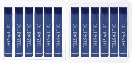 PATIKIL Dark Blue Oil Pastels, 12Pcs Soft Oil Crayons Creamy Pastels Stick Art Supplies for Art Painting Drawing Blending Graffiti for Artists Beginners