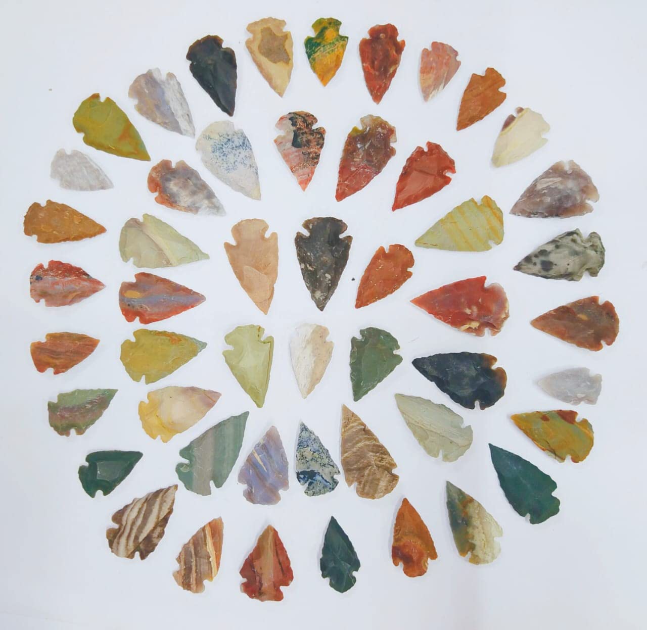 50 PC Lot Flint Arrowhead OH Collection Project Spear DIY Points arrowheads