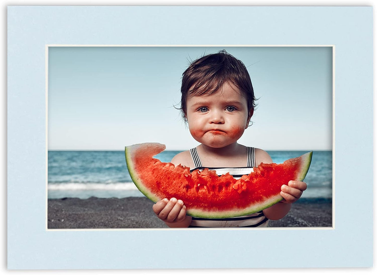 6x8 Mat for 8x10 Frame - Precut Mat Board Acid-Free Baby Blue 6x8 Photo Matte Made to Fit a 8x10 Picture Frame, Premium Matboard for Family Photos, Show Kits, Art, Picture Framing, Pack of 10 Mats