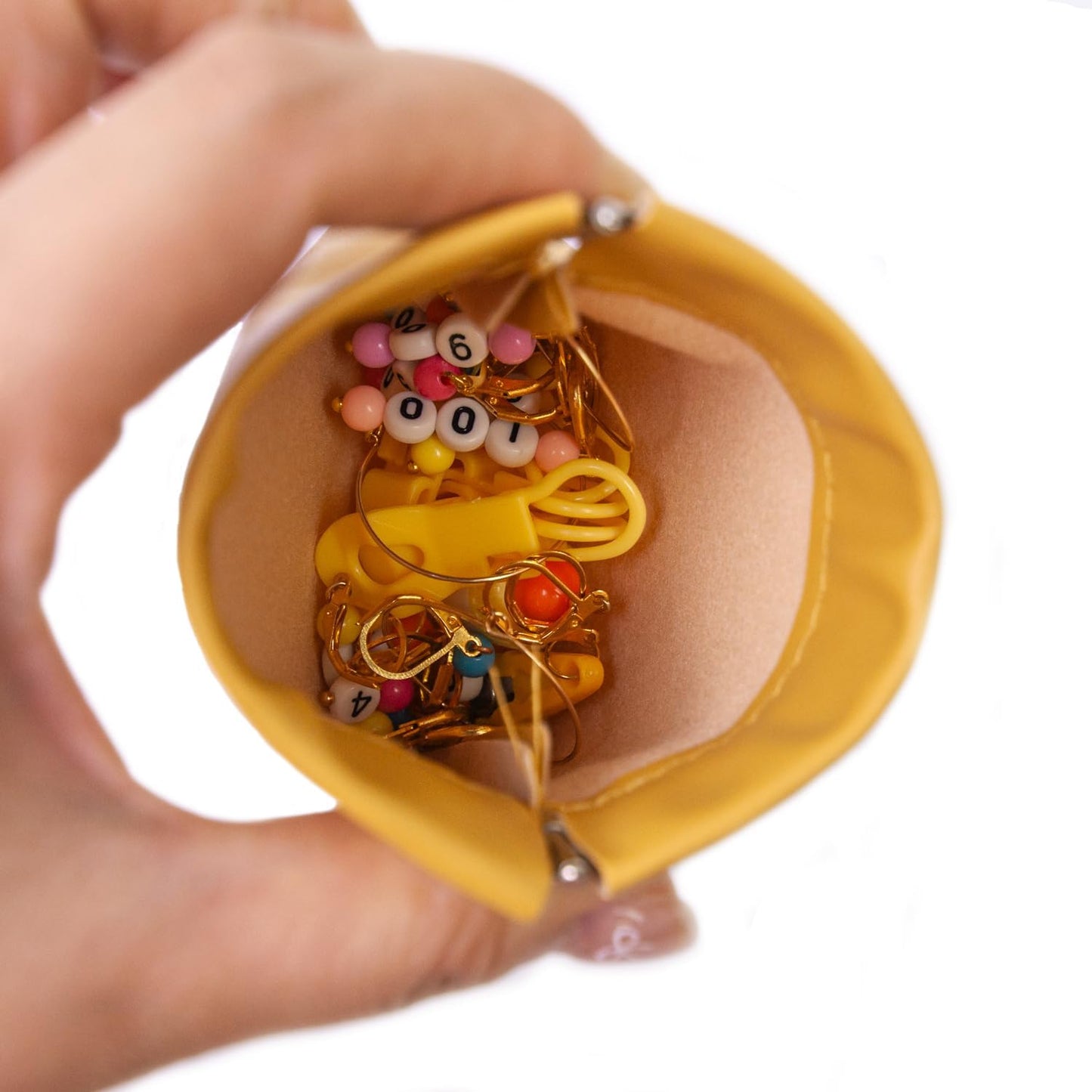 NIUGRECF DIY Knitting Tool Sets 27Pcs Including Number Beads Stitch Markers/Mini Scissors/Rotation Counter/Storage Bag - for Knitting Crocheting Weaving Sewing Quilting Jewelry Making.