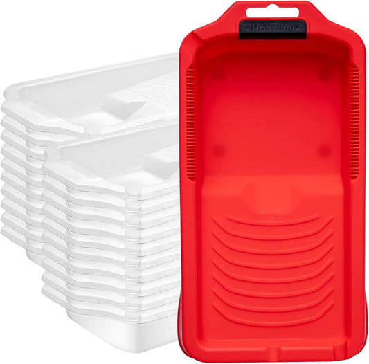 Mister Rui Paint Roller Tray 4 Inch, 21 Pack, Thickened Paint Tray with 20 Liners, Disposable Tray Liner, Plastic Trays for Painting