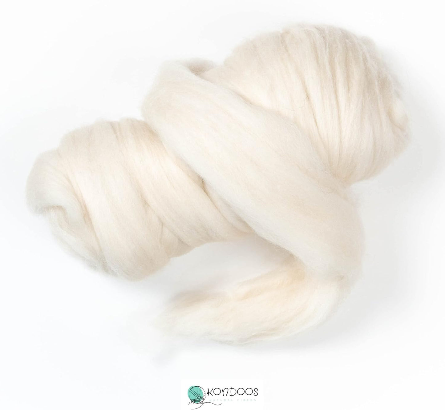 Natural Wool roving, 8 OZ. Best for Needle Felting, handcrafts and Spinning. Natural Colours, un-Dyed. (White Ecru, 8 oz)
