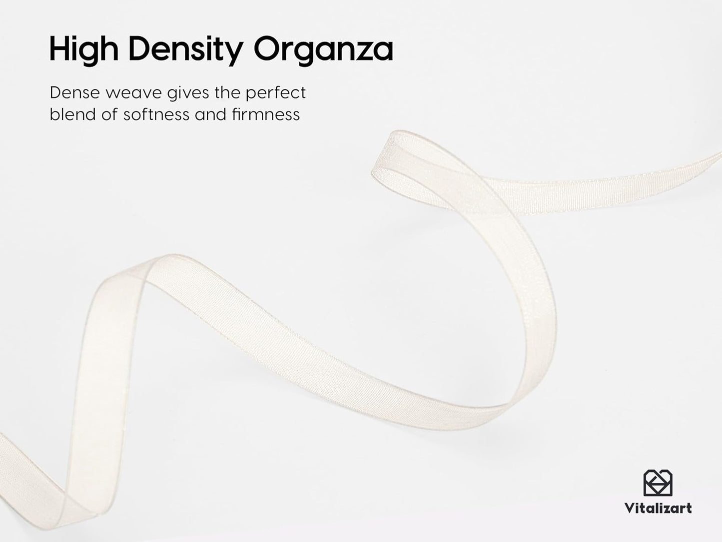 Vitalizart 3/8" x 30Yd Organza Ribbon Cream White Sheer Ribbons Set 10 Yd x 3 Rolls Ivory Handmade Eco-Friendly for Gift Wrapping Christmas Tree Crafts Bows Wedding Invitations Wreaths