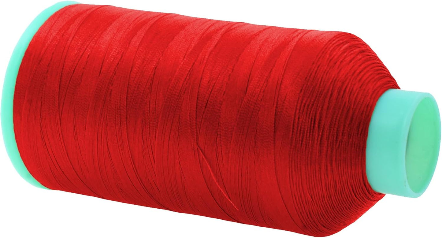 Mandala Crafts Bonded Nylon Thread Red Heavy Duty Sewing Threads - 2843 YDs Size 46 210D T45 Tex 45 Thread for Leather Jeans Weaving Outdoor Marine Upholstery Threads
