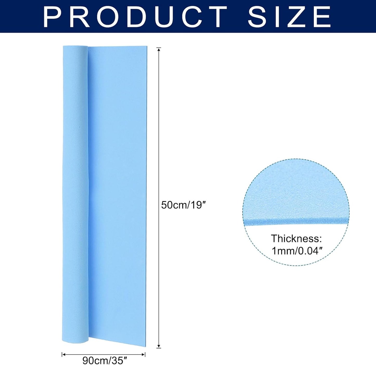 MECCANIXITY Foam Sheets Crafts 35x19 Inch 1mm EVA Craft Foam Paper Foam Sheets for Crafts Projects DIY Cosplay Modeling, Light Blue