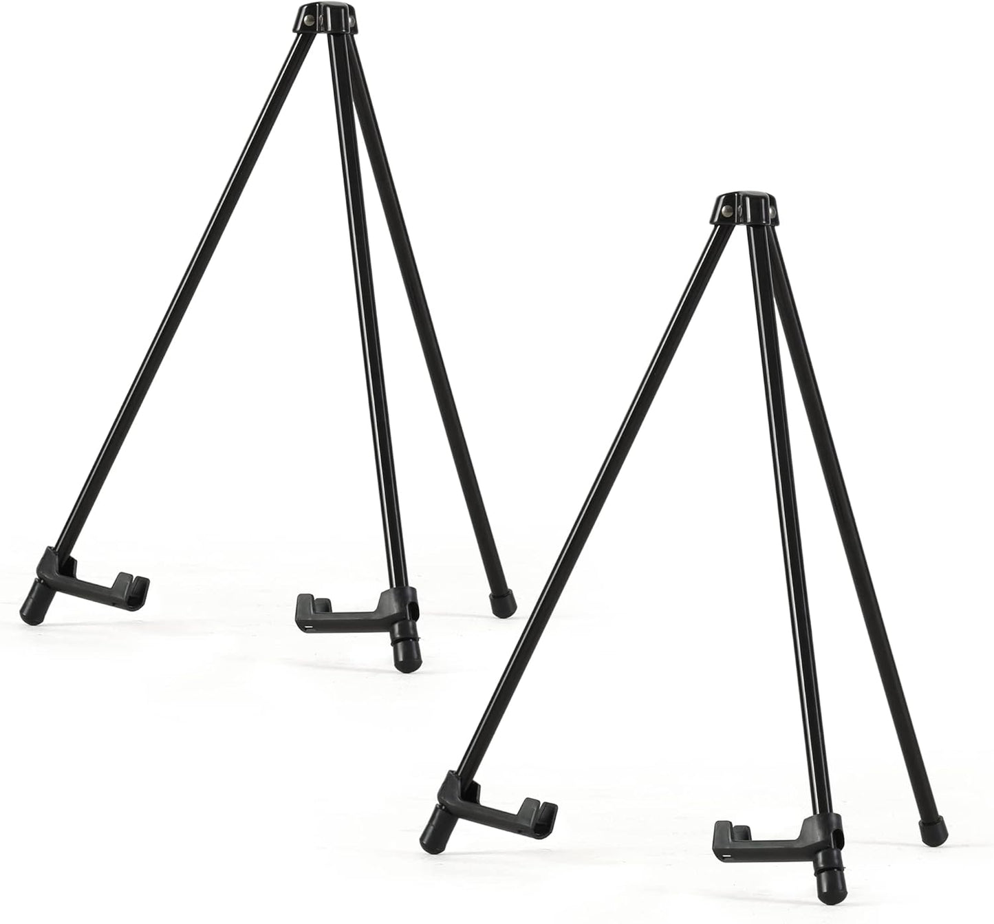 14" High Tabletop Instant Display Easel - Black Steel Small Tripod Easel Stand with Adjustable Holders for Pictures, Paintings, Posters and Store Signs(2 Pack)