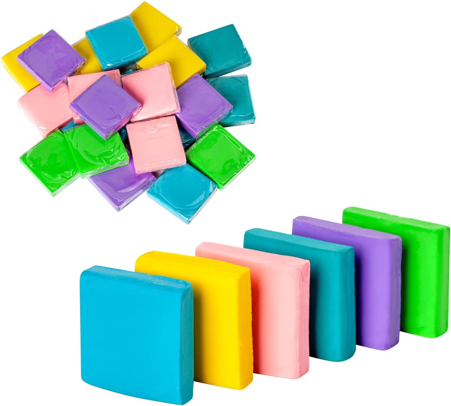 24 Pack Kneaded Erasers,Colorful Drawing Art Moldable Kneaded Sketching Erasers for Artists Blend, Shade, Smooth(24,Colored Eraser)