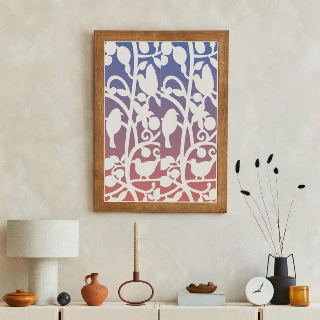 Floral Stencils for Crafts Reusable Texture Stencils Background Stencil Leaf Swirl Templates for Painting on Wood Furniture Card Canvas