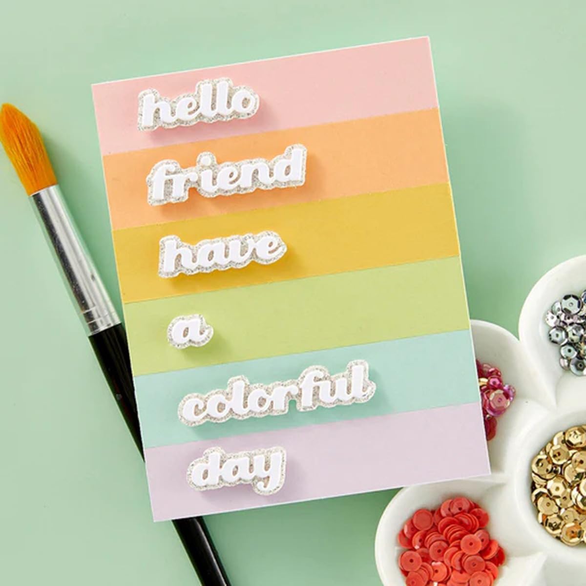 Metal Cutting Dies DIY Merry Christams Embossing Stencil Template Scrapbooking Card Making Mold Photo Album Arts Crafts Tools (Hello Thanks-20.6x10.4cm)