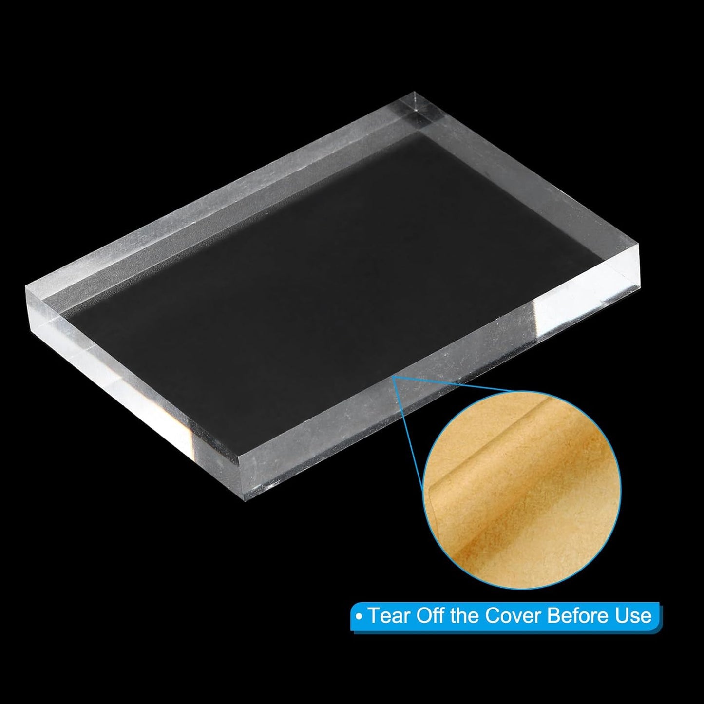 PATIKIL Acrylic Stamp Block, 1 Pack Clear Stamping Block with Grid Lines Decorative Mounting Blocks Set Rectangle for Scrapbooking DIY Crafts Cards Making