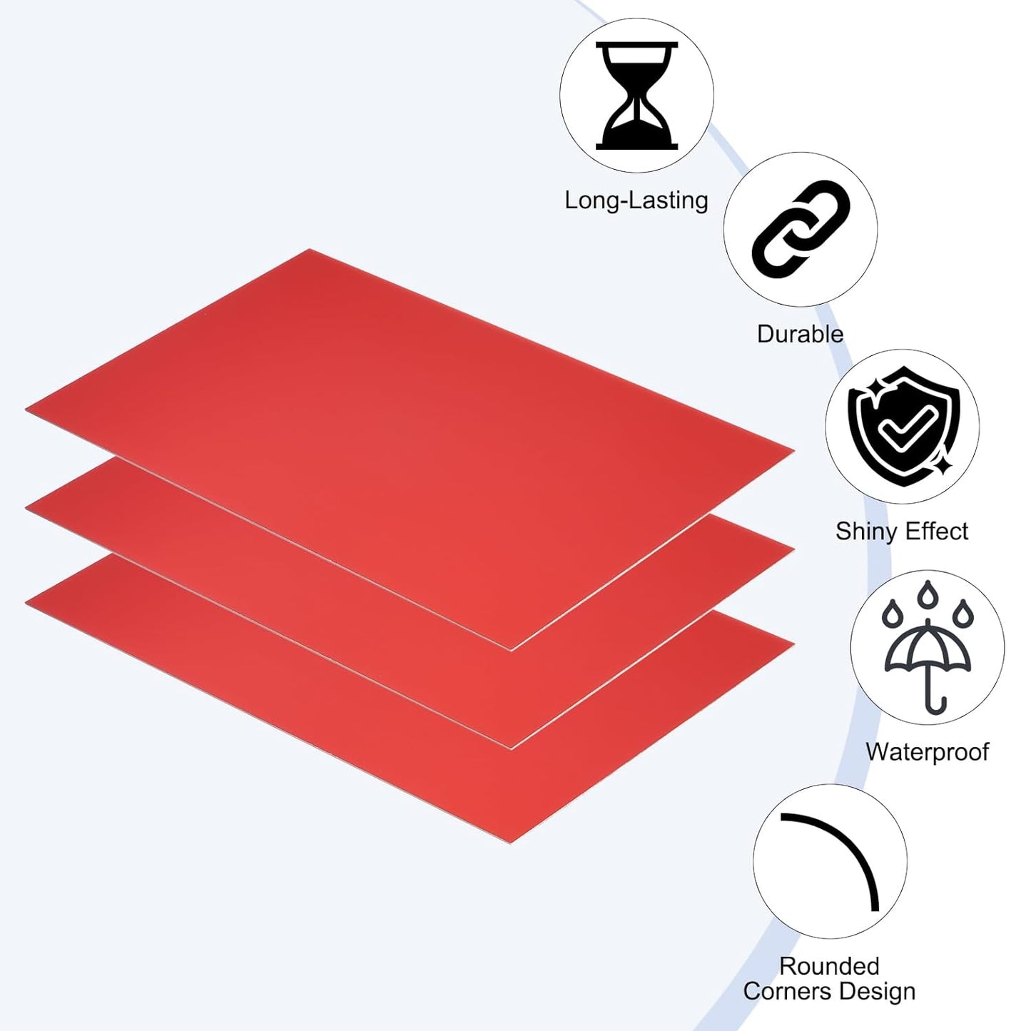 PATIKIL 5x8 Inch Anodized Aluminum Sheet Metal, 15Pcs Laser Plates Engraving Blanks 0.5MM Thin Rectangle for Crafting DIY House Laser Engraving, Red