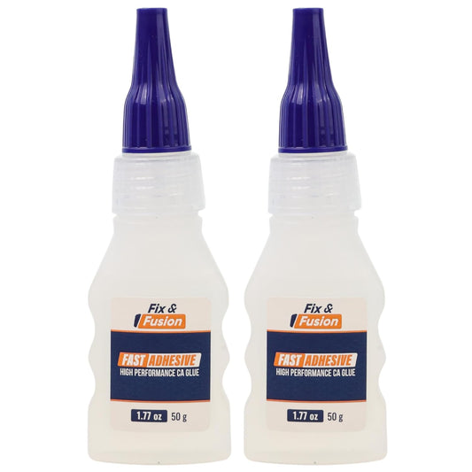 FIX & FUSION Ca Super Glue (1.77 Oz), Fast Adhesive/Cyanoacrylate Glue for Woodworking, Plastic, Rubber, Granite, DIY & Industrial, (2 Pack)