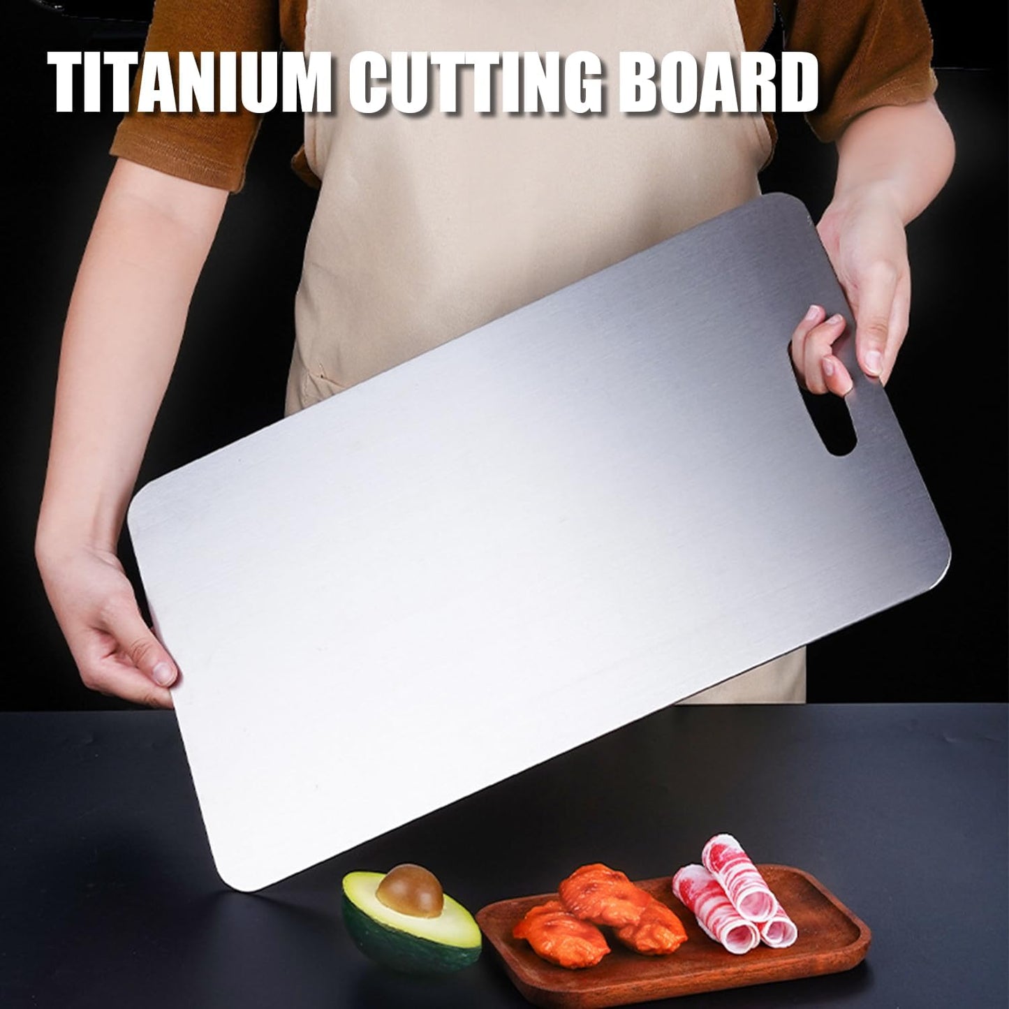 SHIRIA Cutting Board, Pure Titanium Cutting Boards For Kitchen, Double-Sided Titanium Cutting Board for Cutting Vegetables And Meat (18 * 12 in)