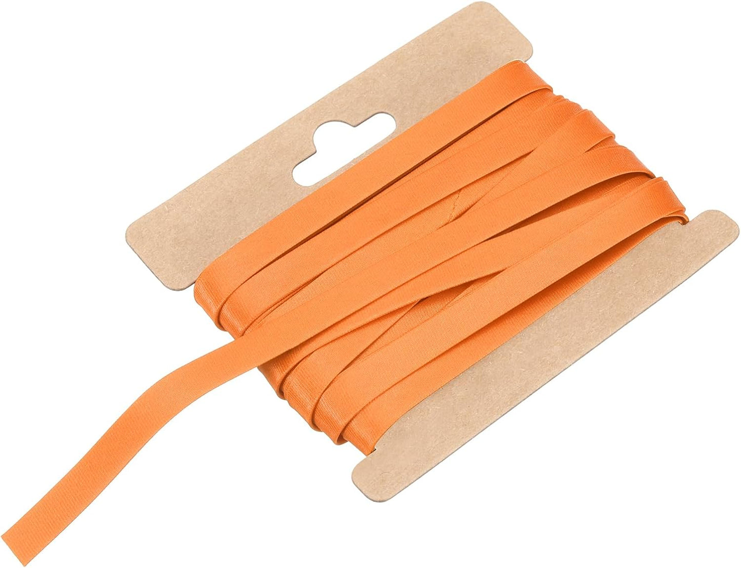 MECCANIXITY Double Fold Bias Tape for Sewing 1/3 Inch x 6 Yards Satin Pre-fold Continuous Binding Tape for Seaming Quilting Hemming Binding DIY Crafts, Orange