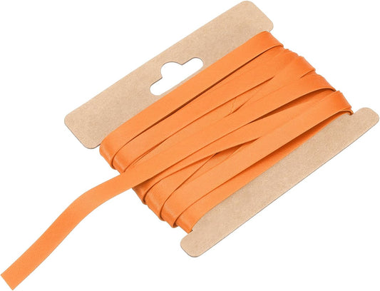 MECCANIXITY Double Fold Bias Tape for Sewing 1/3 Inch x 6 Yards Satin Pre-fold Continuous Binding Tape for Seaming Quilting Hemming Binding DIY Crafts, Orange