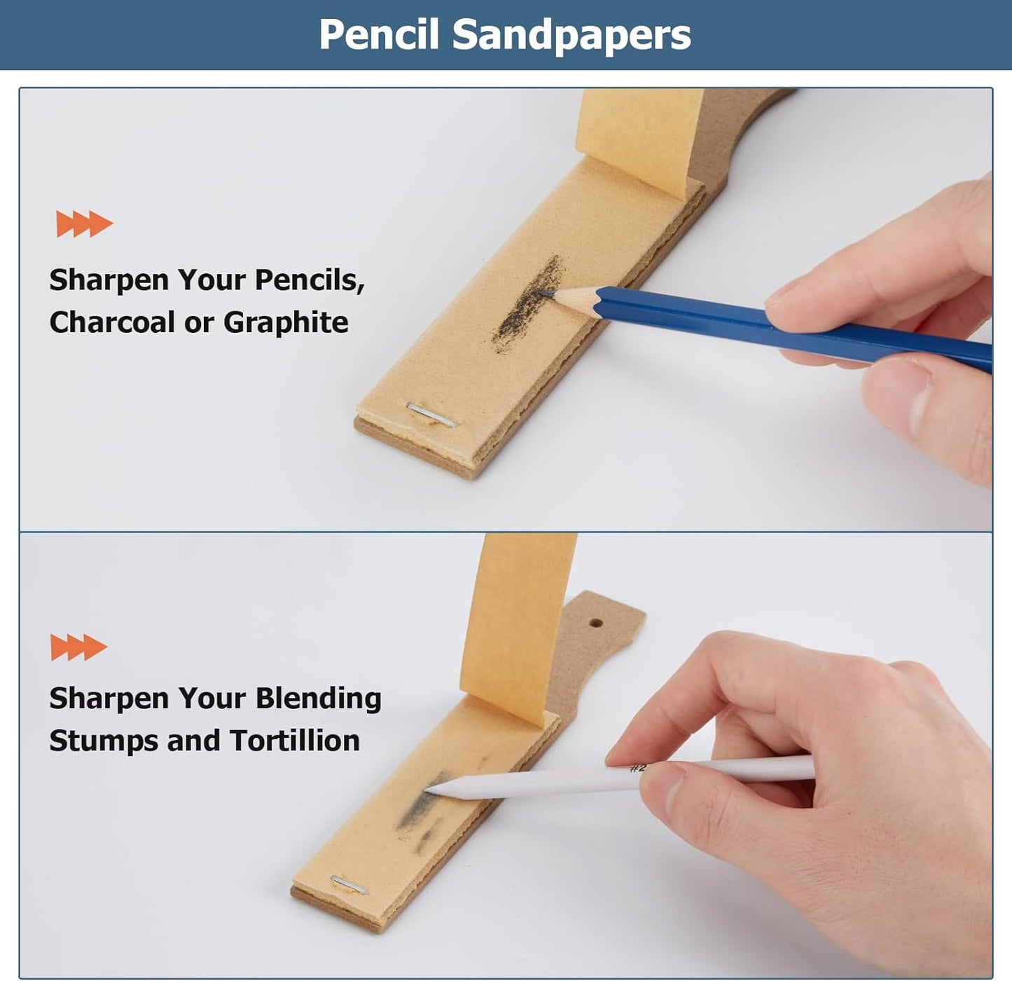 AGPTEK 48 PCS Sketch Drawing Tools, 20 Blending Stumps Set and 2 Sandpaper Pencil Sharpeners, Pencil Extension, Erasers,20 sponge replacement heads & 1 Felt Bag for Student Sketch Drawing Accessories