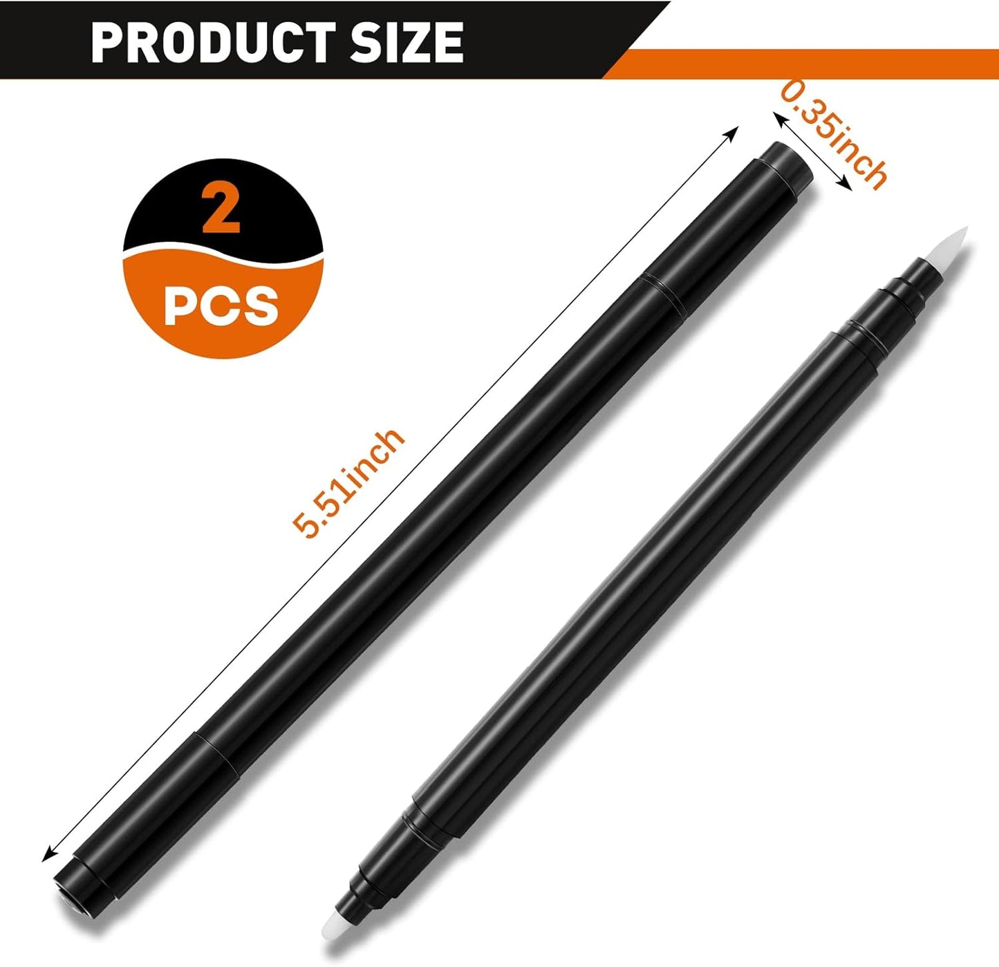 Dual Ended Embossing Pens 2 Pieces Black Embossing Pens for Powder DIY Art Paper Crafting Scrapbooking Drawing Stamping