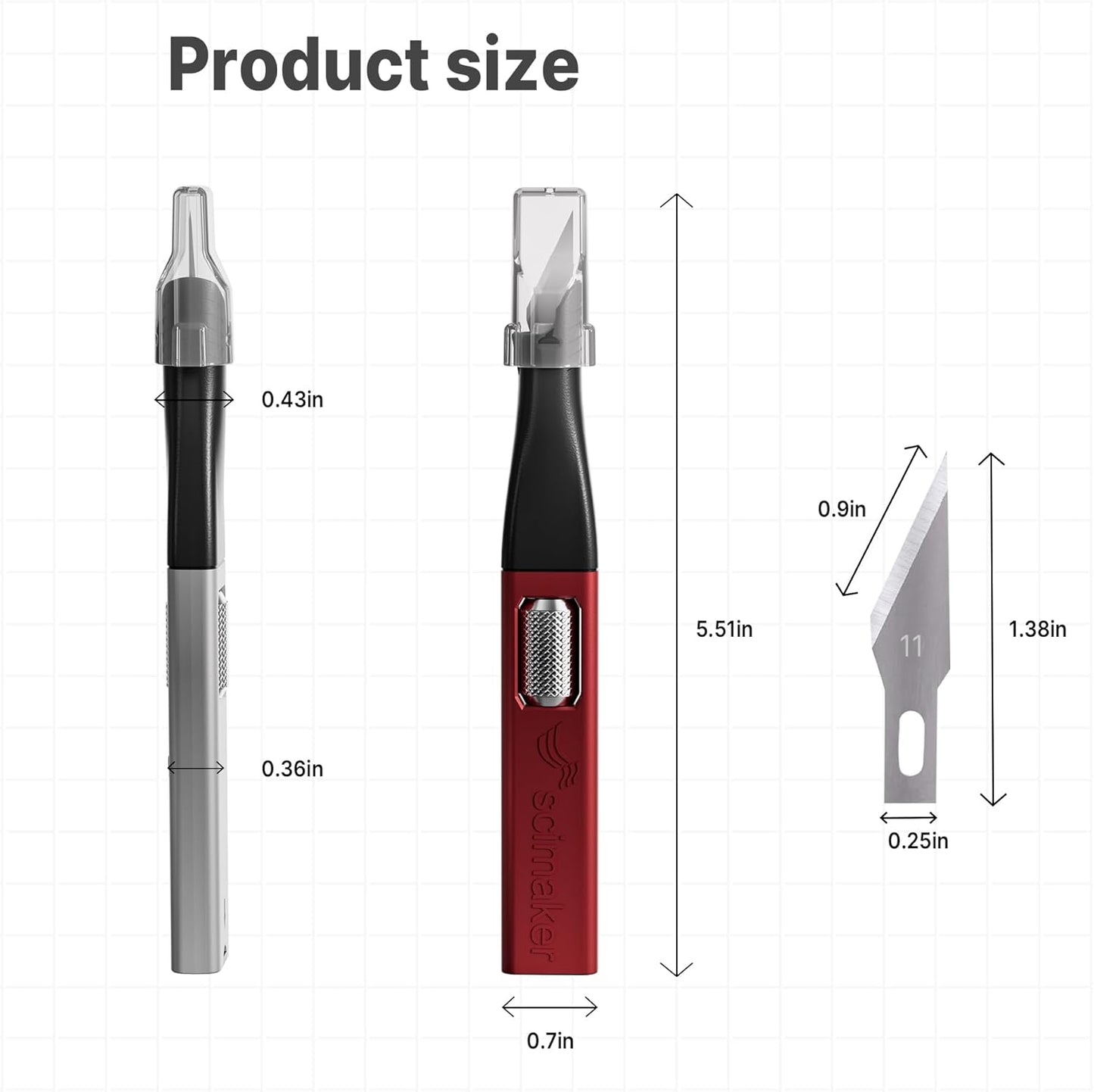 3 PCS Exacto Knife,Hidden Blade Design at The End,Comes with 5 Spare High Qualiry Carbon Steel Exacto Knife Blades. Craft Knife for Crafting, Arts,Modeling,Scrapbooking,Stencil,DIY Projects.Silver